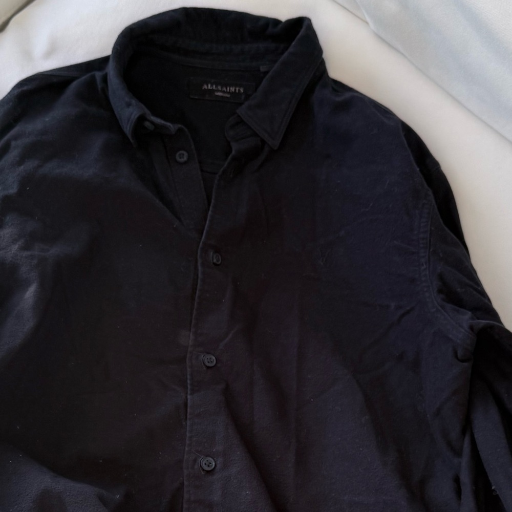All Saints Black Casual Button Down Shirt